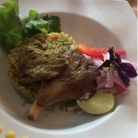 Arroz verde con setas y soja at Chia Vegan Restaurant in Cusco