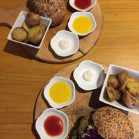 Quinoa burgers at Chia Vegan Restaurant in Cusco