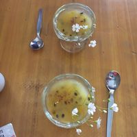 Passion fruit dessert! at Chia Vegan Restaurant in Cusco