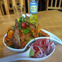 Paella at Chia Vegan Restaurant in Cusco