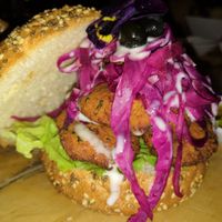 Falafal sandwich at Chia Vegan Restaurant in Cusco