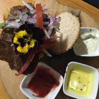 Sándwich de chicharrón at Chia Vegan Restaurant in Cusco