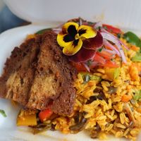 Paella at Chia Vegan Restaurant in Cusco