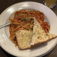 Vegan Spaghetti (spaghetti noodles topped with homemade sauce & vegan veggieballs). at Pizza Luce in Richfield