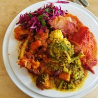 Chili sin carne, curry and pumpkin at Seerose in Berlin