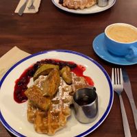 vegan waffles !! at The Koffee Pot in Manchester
