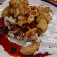 Vegan Belgian Waffles at The Koffee Pot in Manchester