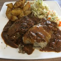 Gołabki with mushroom sauce  at Wegemania in Kielce