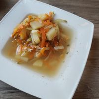 Zupa ogórkowa at Wegemania in Kielce