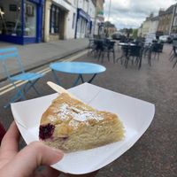 Vegan almond bakewell slice at The Origami Cafe & Gift Shop in Alnwick