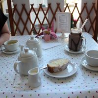 Delicious vegan cakes and milkshakes. at The Origami Cafe & Gift Shop in Alnwick