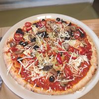 Pizza vegana at Cafe Del Fin in Toledo