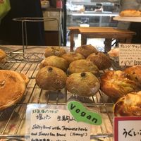 Salty buns with sweet red beans at Alpenrose in Kyoto