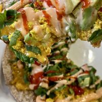 Tofu pizza  at Apple a Day Store & Cafe in Miami Beach