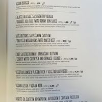 Vegan & veggie section of menu at Culture Club Strudla in Podgorica