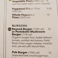 menu at Torrey Pints in La Jolla