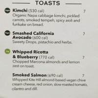 menu at Torrey Pints in La Jolla