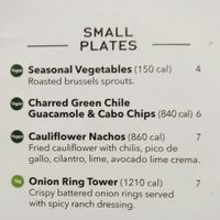 menu at Torrey Pints in La Jolla