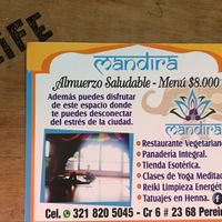 Main business card   at Mandira in Pereira