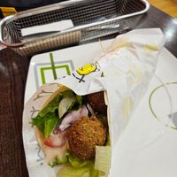 Falafel wrap (includes tzatziki) at The Olive Bistro in Shangri-la