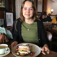 My friend Siobhan loved her french toast! at Portershed in Christchurch