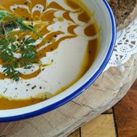 pumpkin soup  at Portershed in Christchurch