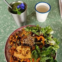 Buddha bowl + green smoothie at Portershed in Christchurch