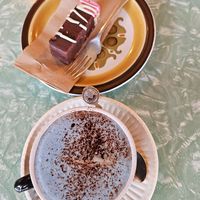 Blue Latte + Kiwi Raspberry Choco Cake at Portershed in Christchurch
