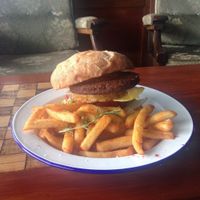Delicious burger from specials board at Portershed in Christchurch