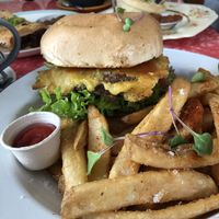 Quarter pounder with a “handful” of chips at Portershed in Christchurch