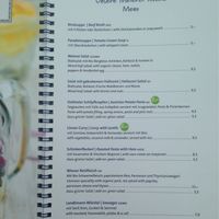 Menu at Landtmann's Jausen Station in Vienna