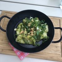 Pesto pasta - delicious €9.50 at Landtmann's Jausen Station in Vienna
