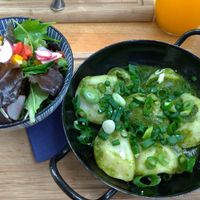 Austrian potato pasta at Landtmann's Jausen Station in Vienna
