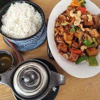 Vegan Gong Bao with tofu at Lotus in Loerrach