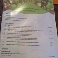 vegan menu at Lotus in Loerrach