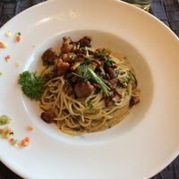 Spaghetti mit Trüffel-Pfifferling Sosse at Elke in Rheinfelden