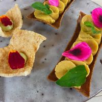 Amuses bouches at Humus x Hortense in Brussels