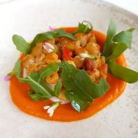 Delicious homemade chick pea tempeh at Humus x Hortense in Brussels