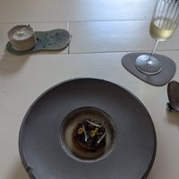 Leek burnt, romesco, fennel at Humus x Hortense in Brussels