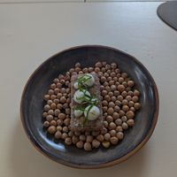 Panisse with herbs at Humus x Hortense in Brussels