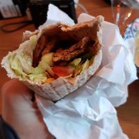 Vegan döner, I took it home and put my own garlic sauce on it at Komagene - Wrap Home in Amsterdam