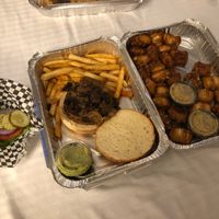 Take-out veggie burger and pretzel bites at Dillon Dam Brewery in Dillon