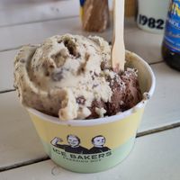 Vegan Ice cream (here Chocolate and cookie dough) at Mad Bar in Hanstholm