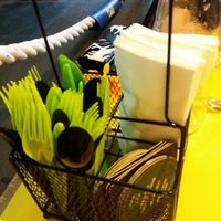 Plastic cutlery at Token in Dublin