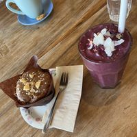 banana choc muffin and protect ningaloo smoothie   at The Social Society in Exmouth