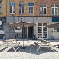 front with outdoor seating at Low C in Ypres