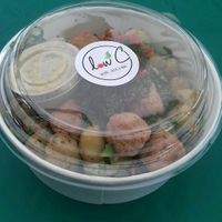 Take-away bowl (with falafels) at Low C in Ypres