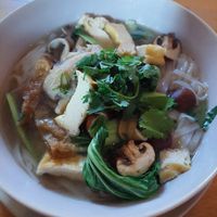 Pho Hanoi with tofu, seitan, mushrooms (no. V41, 9.90€) at +84 Asian Restaurant in Berlin