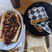 BBQ cheese steak and tuna salad on rye at Love Again Local in West Chester