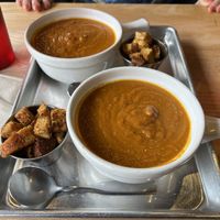 Spicy tomato soupp  at Love Again Local in West Chester